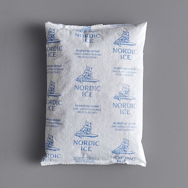 A white Nordic NS24 gel cold pack with blue text.