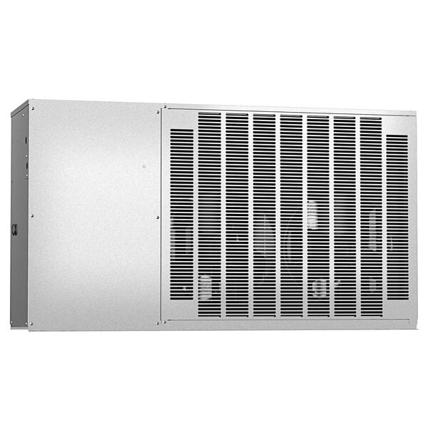 A white rectangular Hoshizaki air cooled remote condenser with a metal grill.