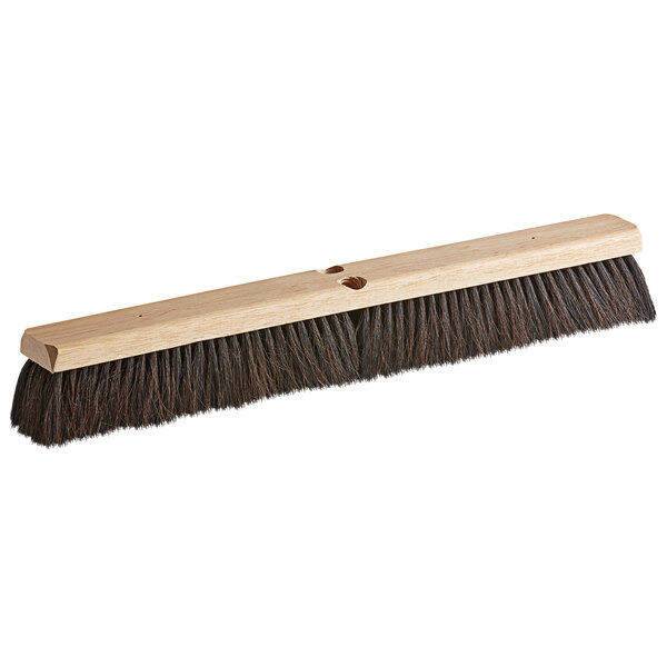 A Carlisle hardwood push broom head with a blend of horsehair and polypropylene bristles.