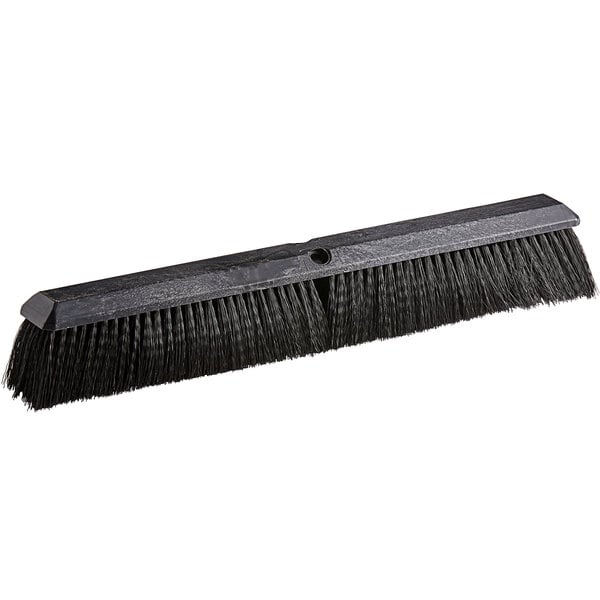 A black Carlisle Flo-Pac plastic brush head with polypropylene bristles.