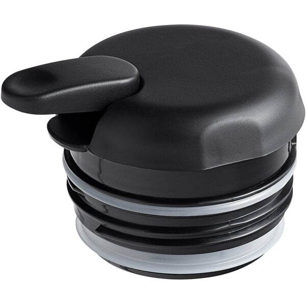 A black plastic push button lid by Arc Cardinal for TGS and TGU carafes.