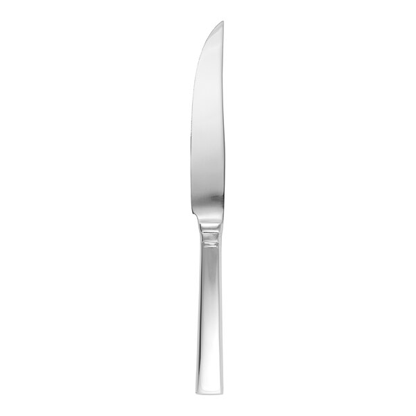 A Fortessa Scalini stainless steel steak knife with a silver handle.