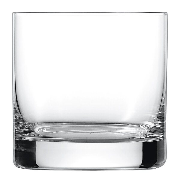 A Schott Zwiesel clear double old fashioned glass.
