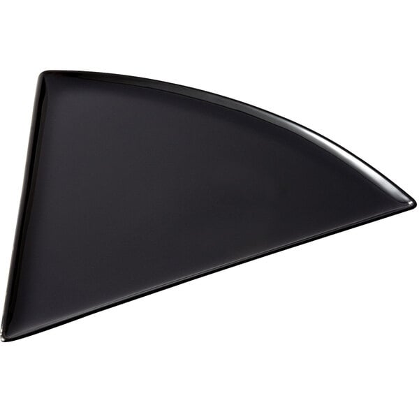 A black triangle shaped plate.