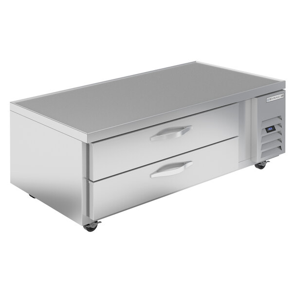 A Beverage-Air stainless steel chef base with two drawers.