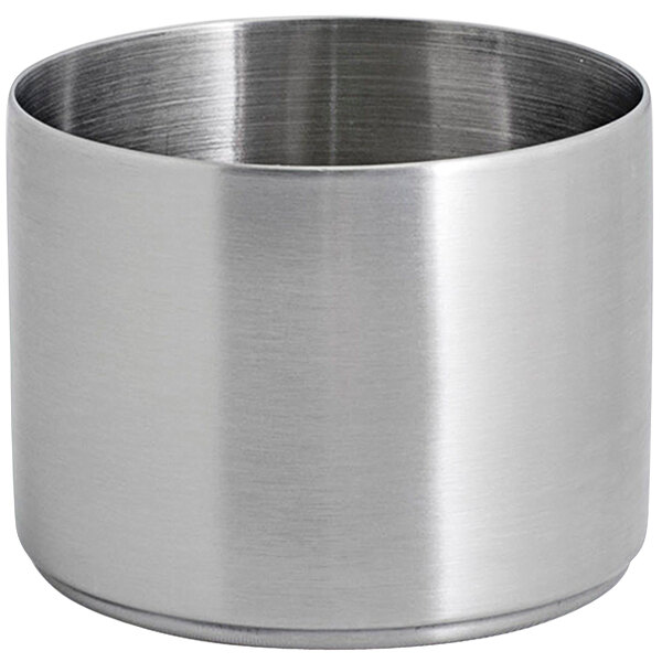 A silver metal container with a brushed metal surface.