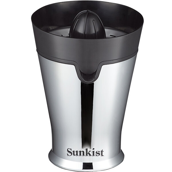 A Sunkist citrus juicer with a stainless steel and black design.