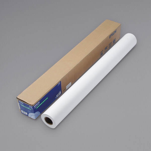 A white roll of Epson Matte Surface Paper.