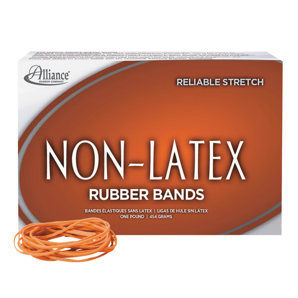 A box of 1440 orange non-latex rubber bands.