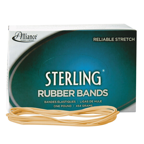 A box of Alliance sterling rubber bands.