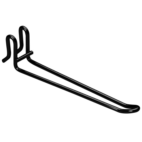A black metal Metro hook with a round handle.