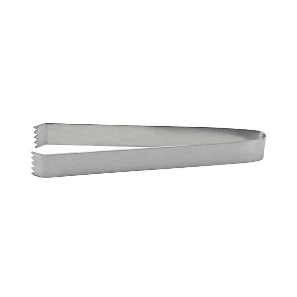Room360 silver brushed stainless steel tongs.