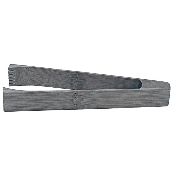 Room360 Bali smoke finish bamboo tongs with a grey background.