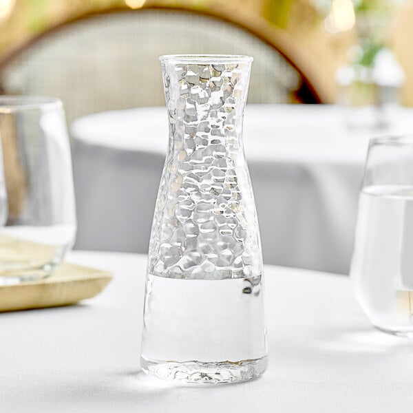 Front of the House ACF001CLT23 Drinkwise 10 oz. Hammered Design Plastic Carafe