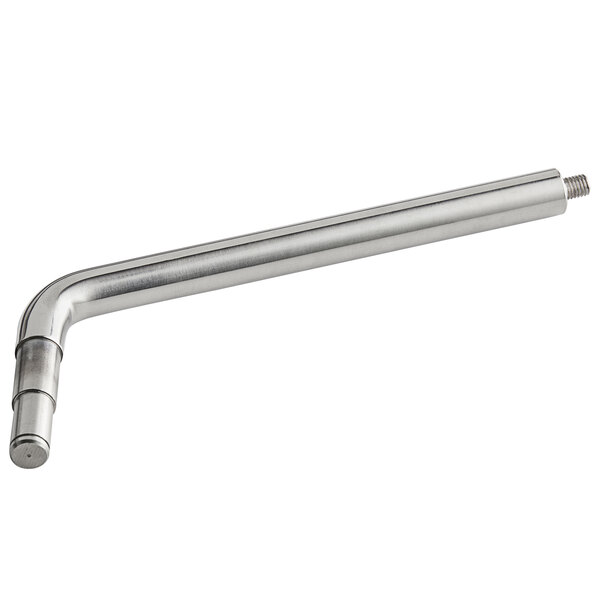 A silver metal bowl lift arm with a screw at the end.