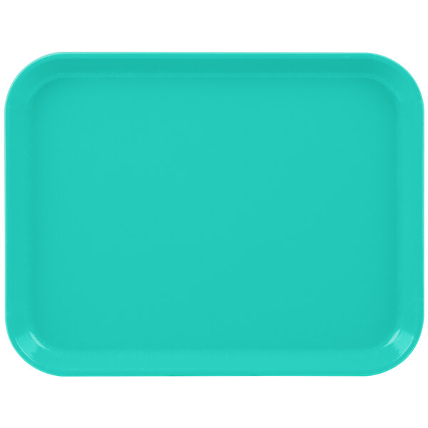 A blue rectangular tray with a white background.