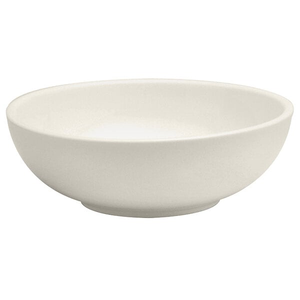 A case of 24 white Oneida Buffalo porcelain pasta bowls with a rolled edge.