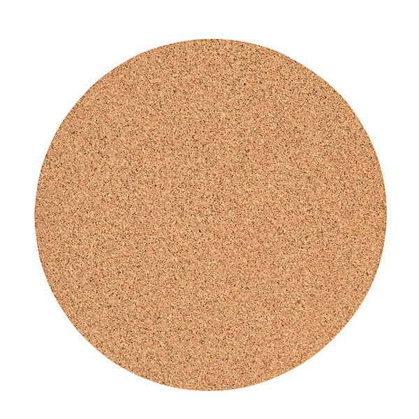 A close up of a round cork tray liner.