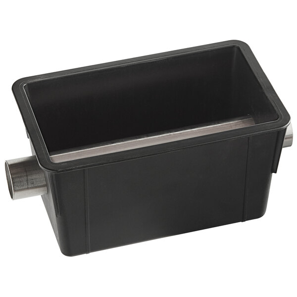 A black rectangular Matfer Bourgeat non-stick cake pan with a silver tube inside.