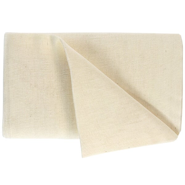 Monarch Brands unbleached cheesecloth with folded edge.