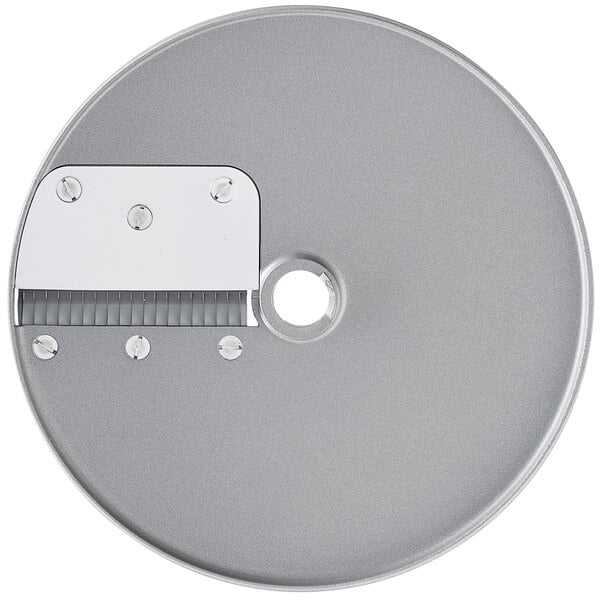 A Robot Coupe 5/32" Brunoise Cut disc, a circular metal disc with a blade on it.