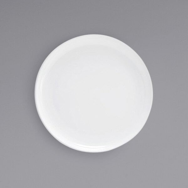 A Front of the House Harmony bright white porcelain plate.
