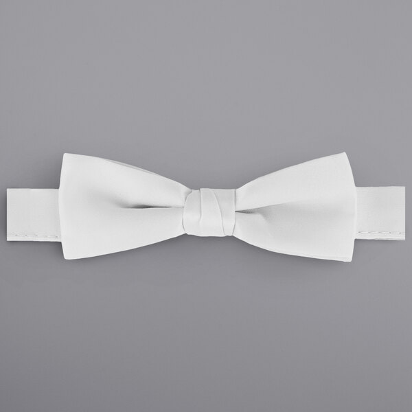 A white Henry Segal poly-satin bow tie with an adjustable band.