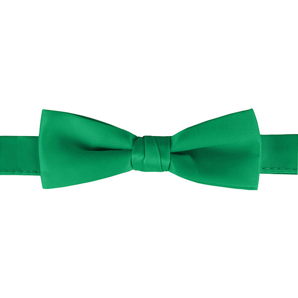 A Henry Segal emerald green poly-satin bow tie with an adjustable band.