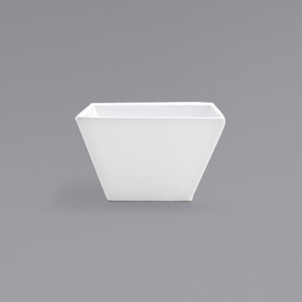 A white square porcelain bowl.