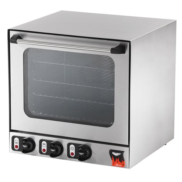 A silver Vollrath countertop convection oven with a glass door.