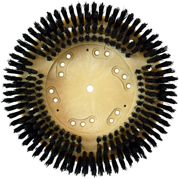 A circular Bissell Commercial black polypropylene scrubbing brush.