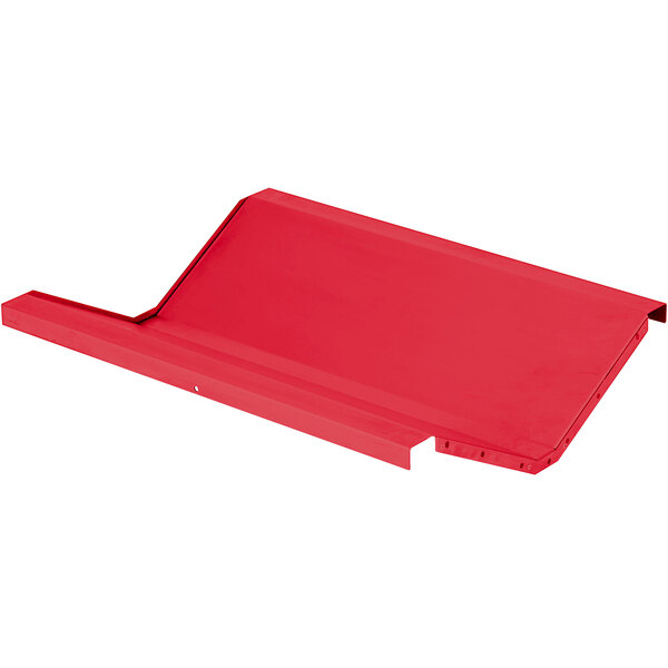 A red plastic V-Tray for a Magliner LiftPlus on a white background.