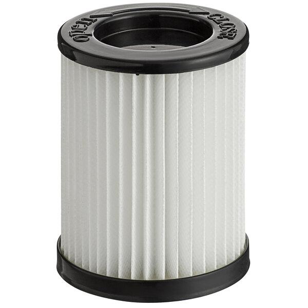 A close-up of a white and black Bissell Commercial C20003 vacuum filter.