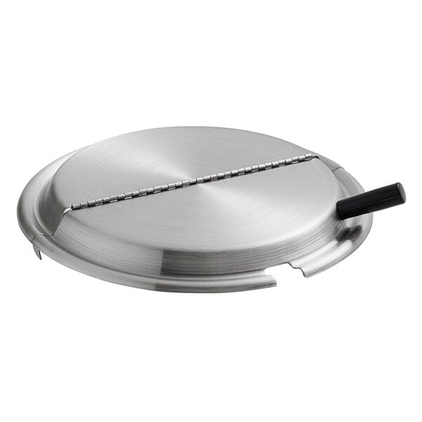 A Vollrath stainless steel hinged inset cover.