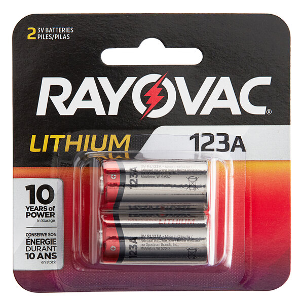 A package of 2 Rayovac lithium photo batteries.