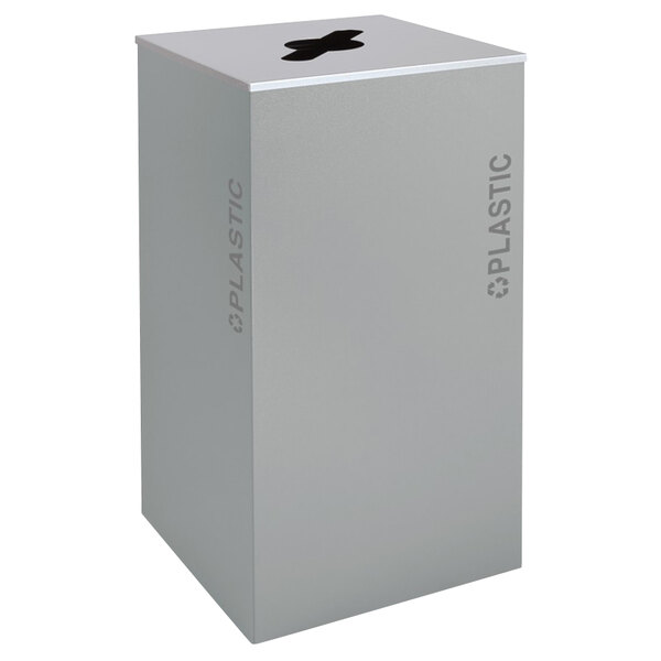 A grey rectangular Ex-Cell Kaiser receptacle with a cut out lid.