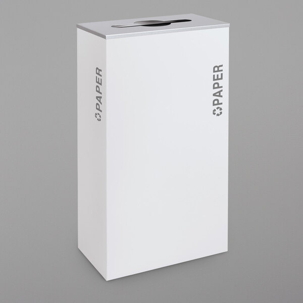 A white rectangular Ex-Cell Kaiser recycling bin with a white lid and grey text.