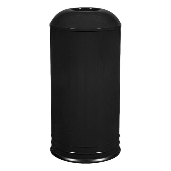 A black Ex-Cell Kaiser International Collection waste receptacle with a lid.