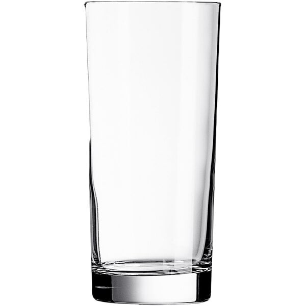 An Arcoroc Precision cooler glass with a clear bottom.