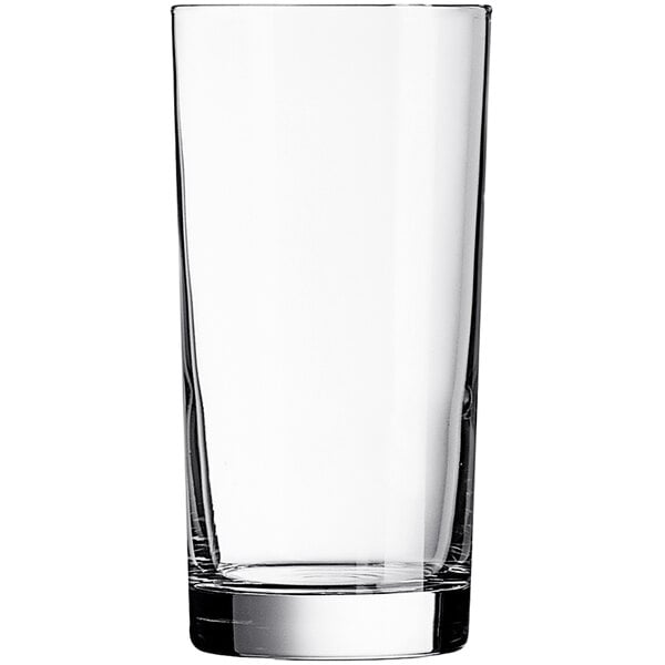 An Arcoroc Precision Collins glass with a clear bottom.