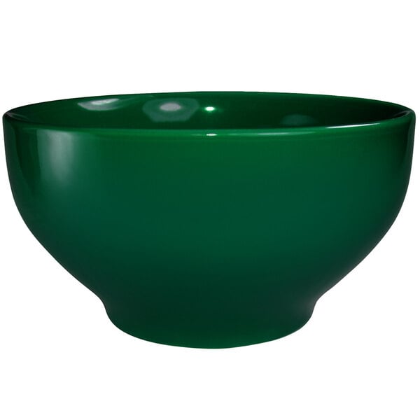 A green International Tableware stoneware bowl with a white background.