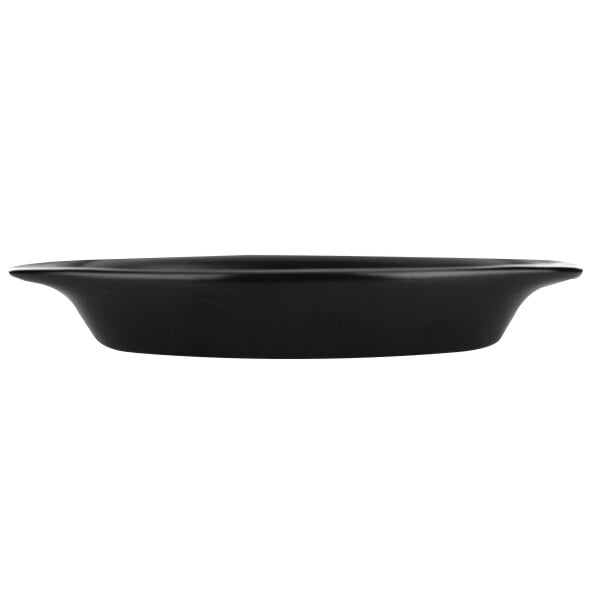 An International Tableware black stoneware rarebit bowl.