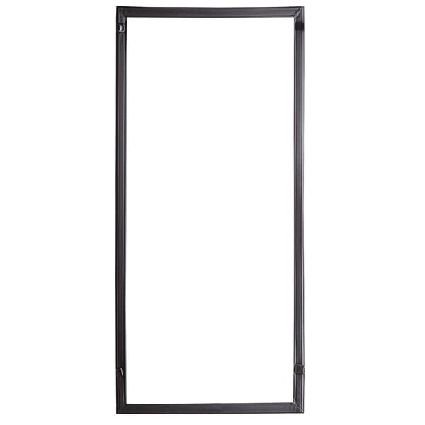 A rectangular black door gasket with black lines on a white background.