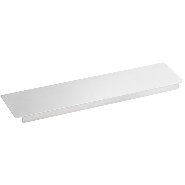 An Avantco white rectangular divider bar with a silver handle.