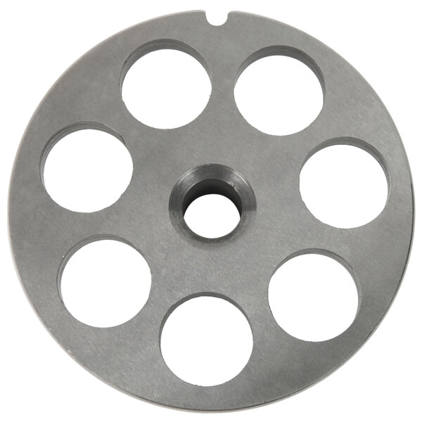 A Globe chopper plate with eight holes.