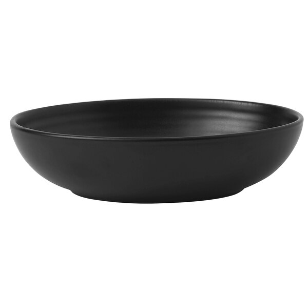 A matte black Dudson Evo stoneware bowl.
