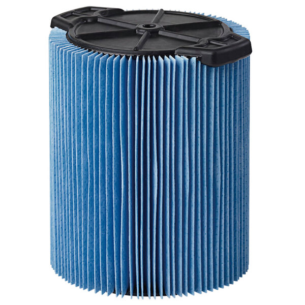A blue ProTeam Qwik Lock fine dust cartridge filter.