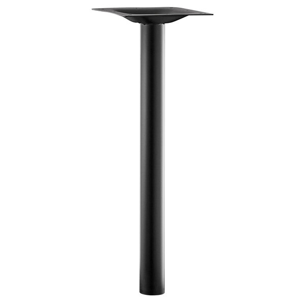 A black metal Lancaster Table & Seating Excalibur counter height table base column.