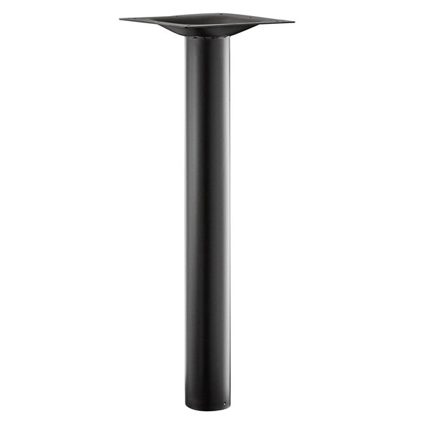 A black metal Lancaster Table & Seating Excalibur counter height table base column.