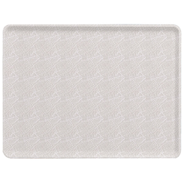 A white rectangular Cambro dietary tray with a pattern on it.